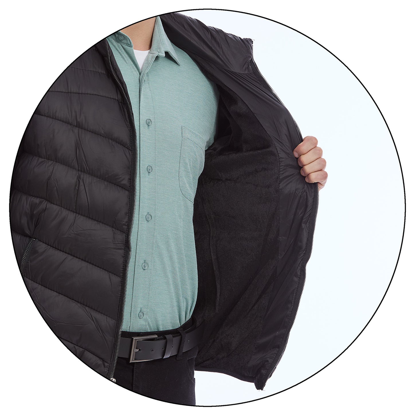 Chamarra Acolchada Para Caballero  Solapa Alta