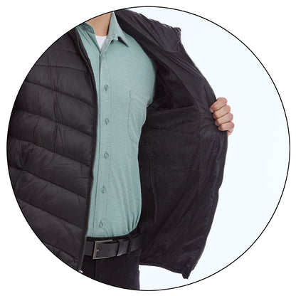Chamarra Acolchada Para Caballero  Solapa Alta
