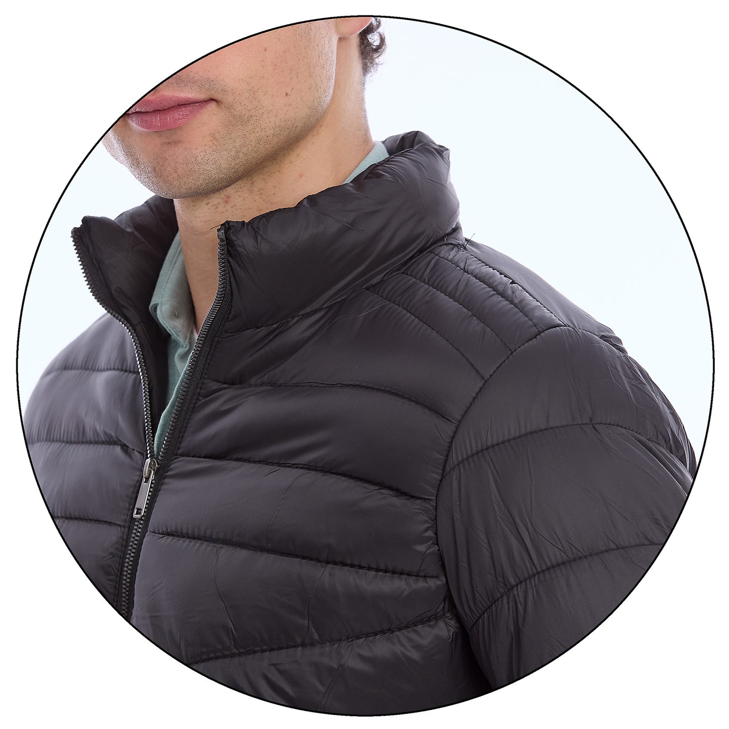 Chamarra Acolchada Para Caballero  Solapa Alta