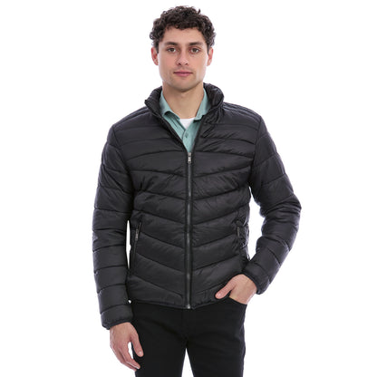 Chamarra Acolchada Para Caballero  Solapa Alta