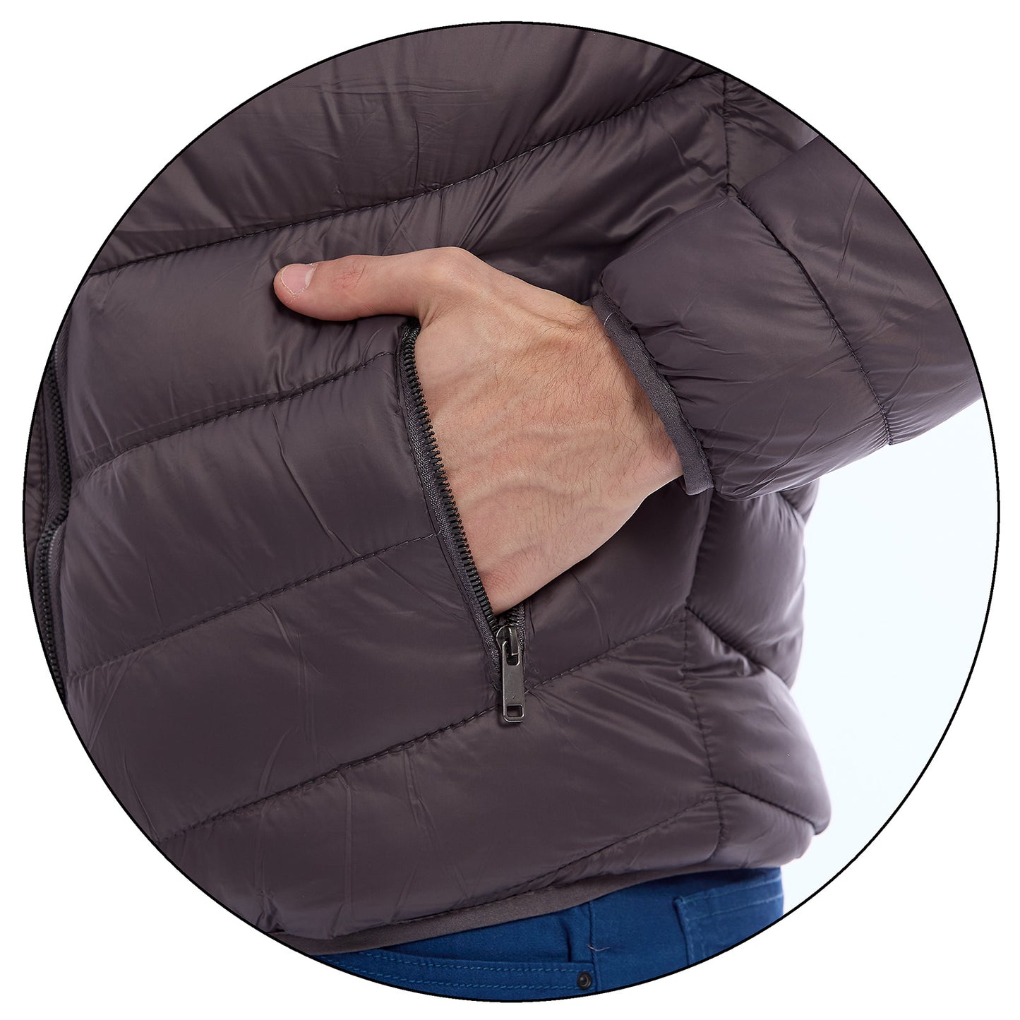 Chamarra Acolchada Para Caballero  Solapa Alta