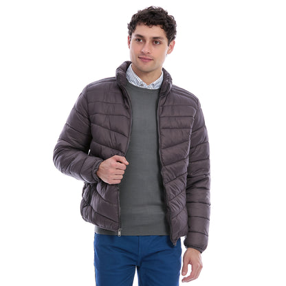 Chamarra Acolchada Para Caballero  Solapa Alta