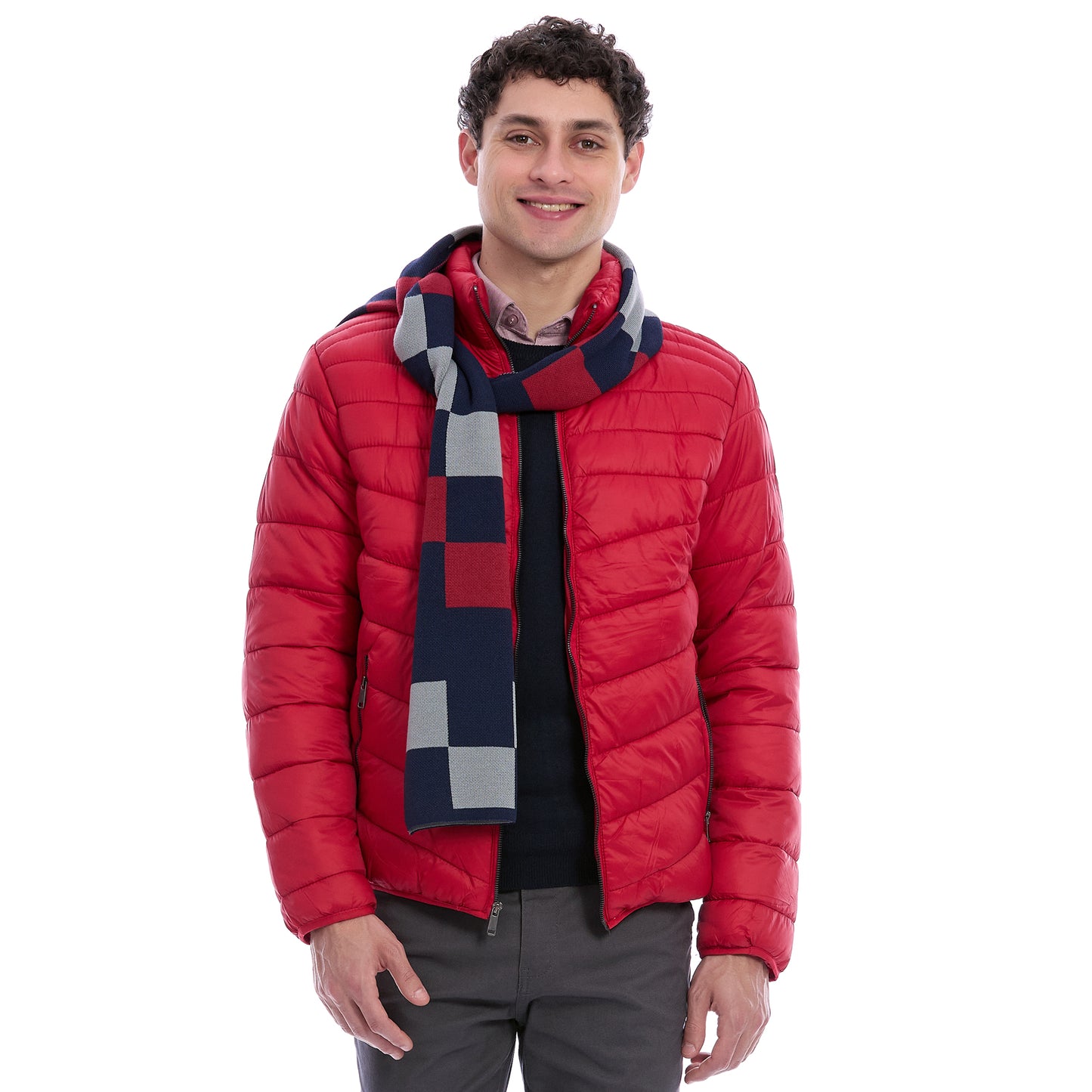 Chamarra Acolchada Para Caballero  Solapa Alta