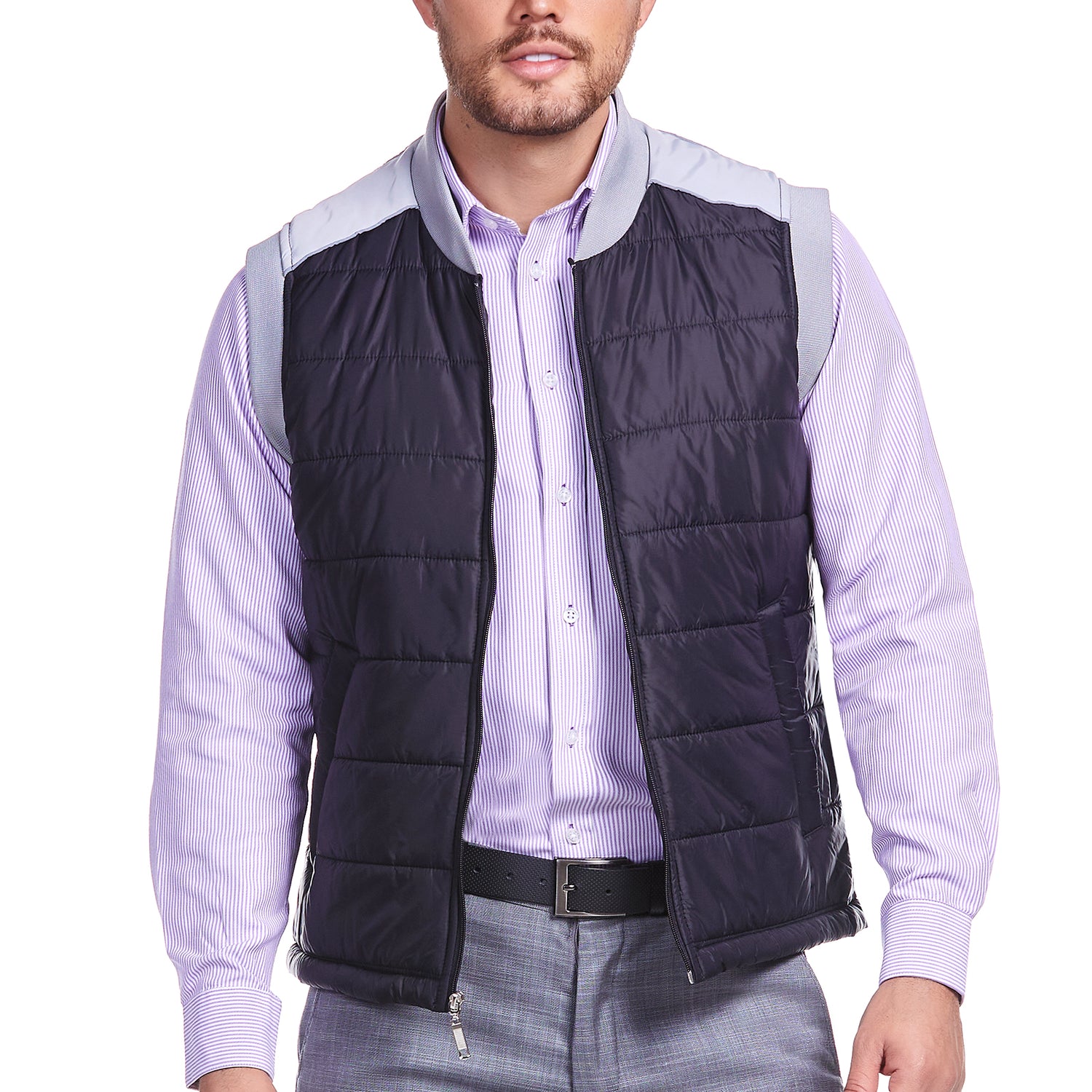 Chaleco Capitonado Business Casual con Detalles Reflejantes