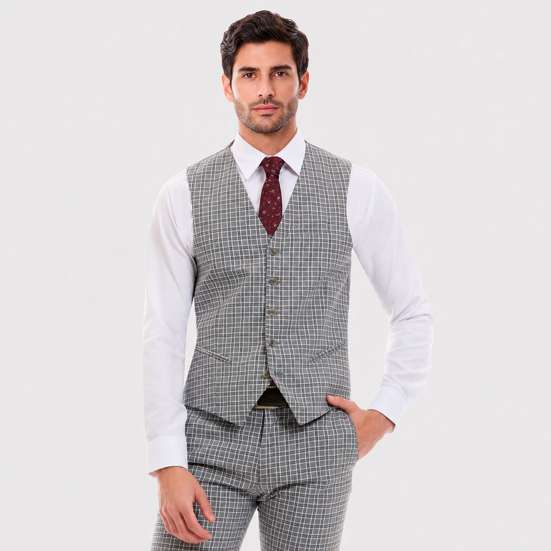 Chaleco Para Hombre Separate  Slim Fit  A Cuadros