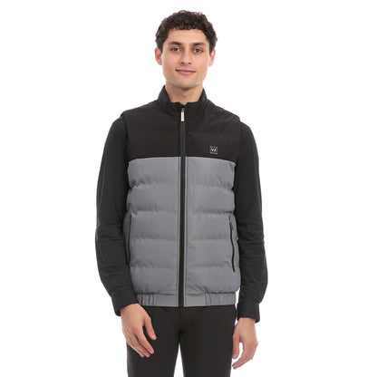 Chaleco Acolchado Para Caballero Bicolor Con Cierre Frontal