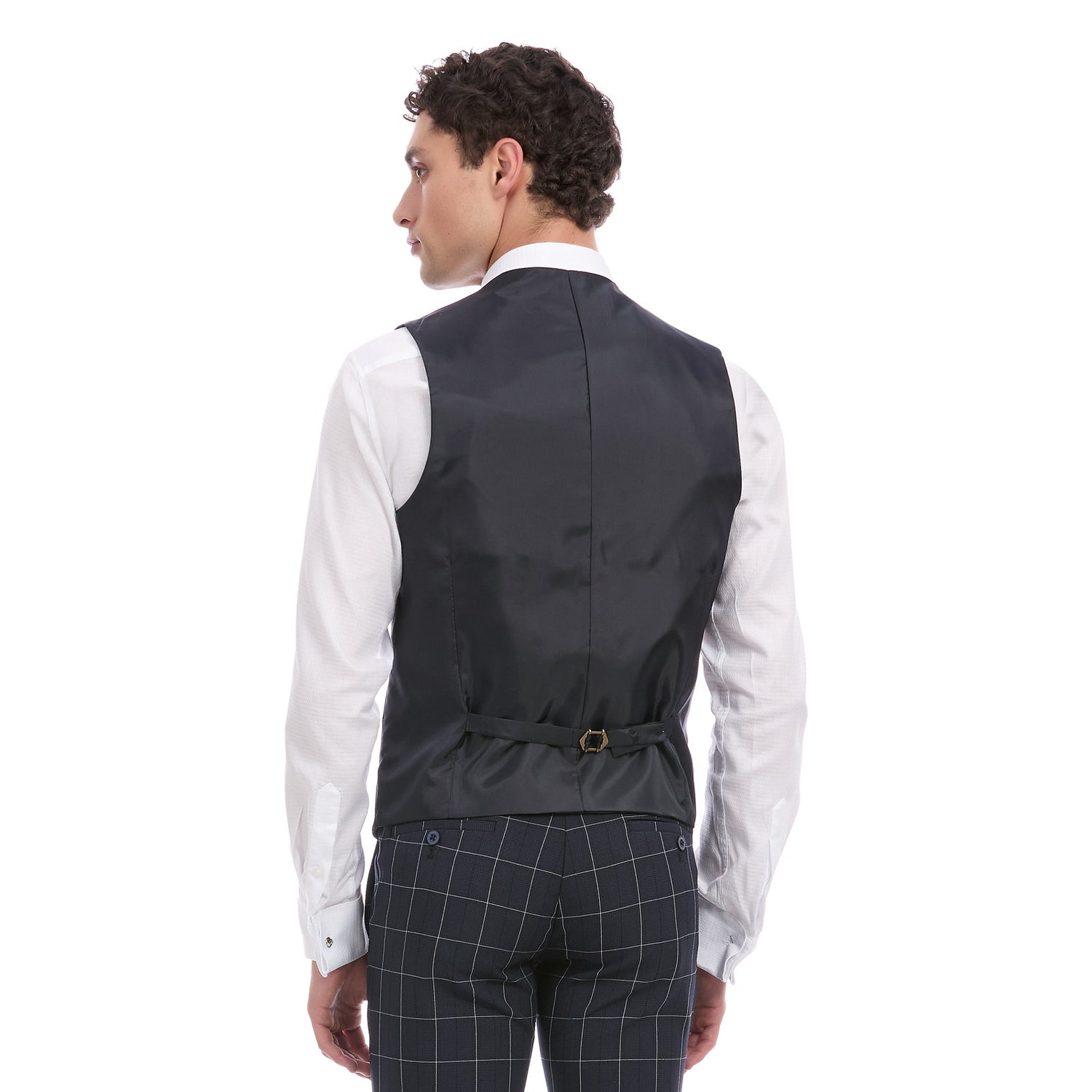 Chaleco Separates Slim Fit Para Caballero En Tejido A Cuadros