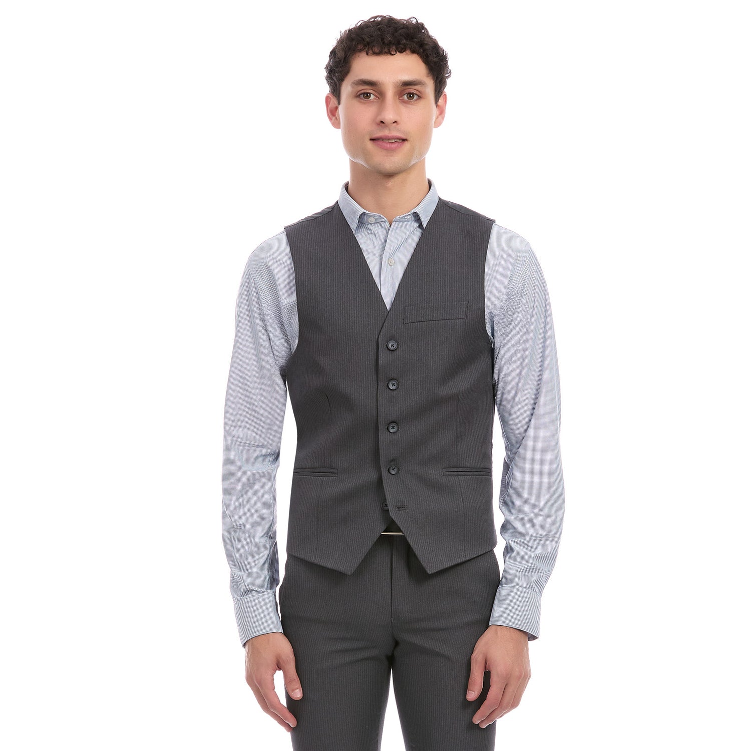 Chaleco Separates Slim Fit Para Caballero En Tejido A Rayas