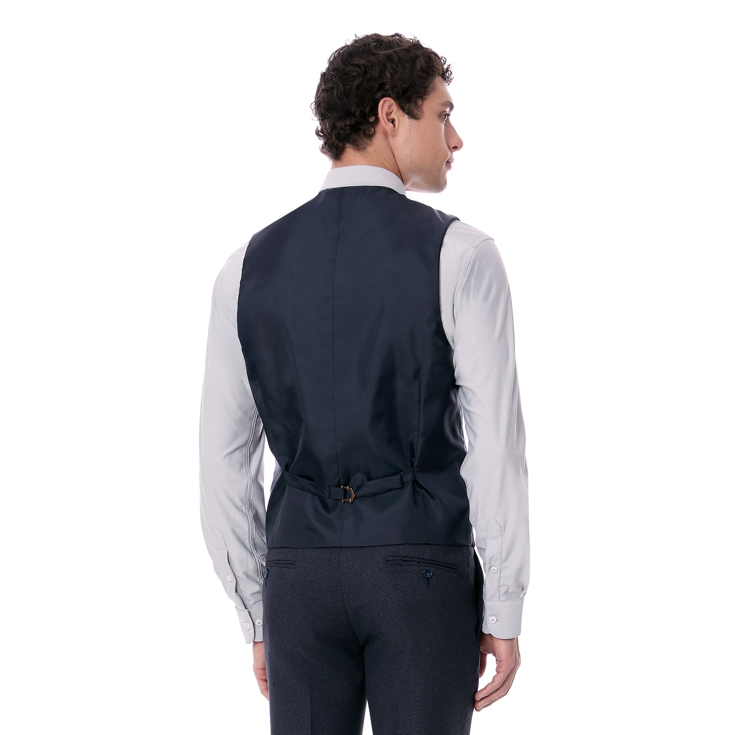 Chaleco Slim Fit Cuadros para Caballero Formal Elegante