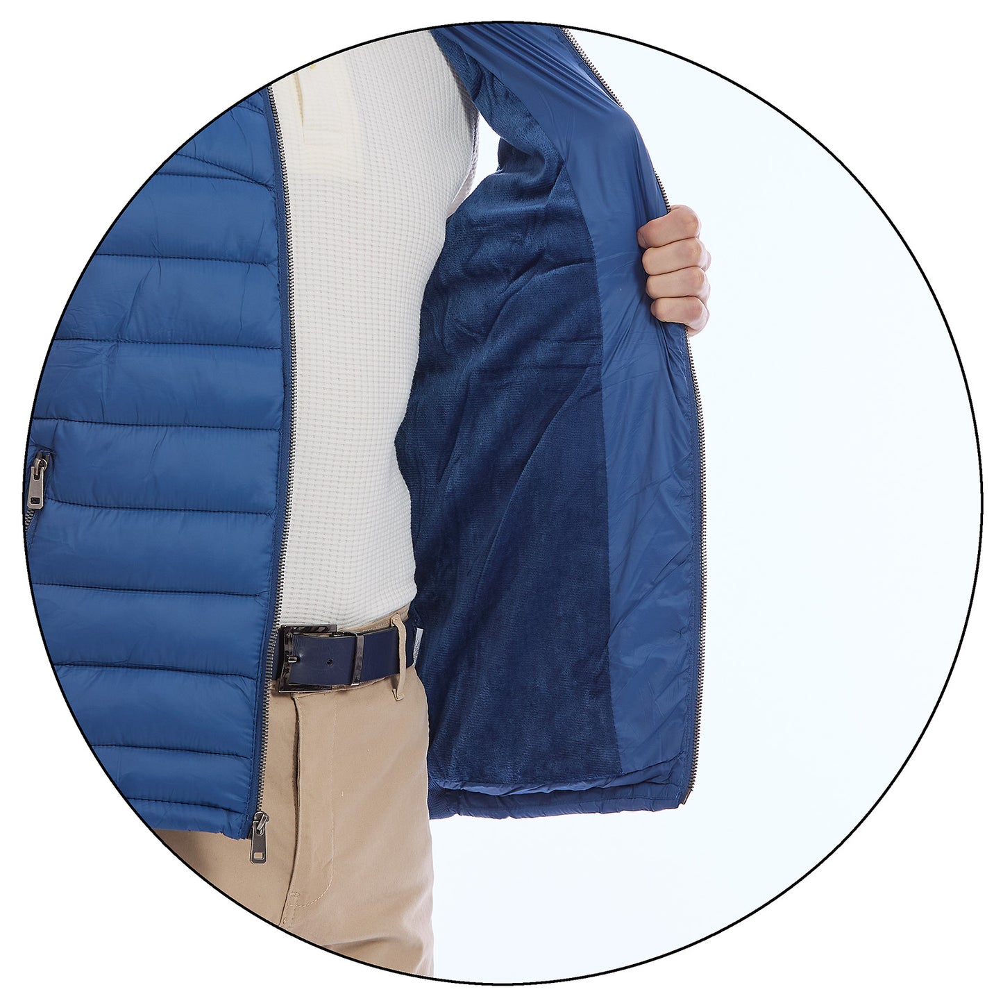 Chaleco Acolchado para Caballero con Cierre Delantero