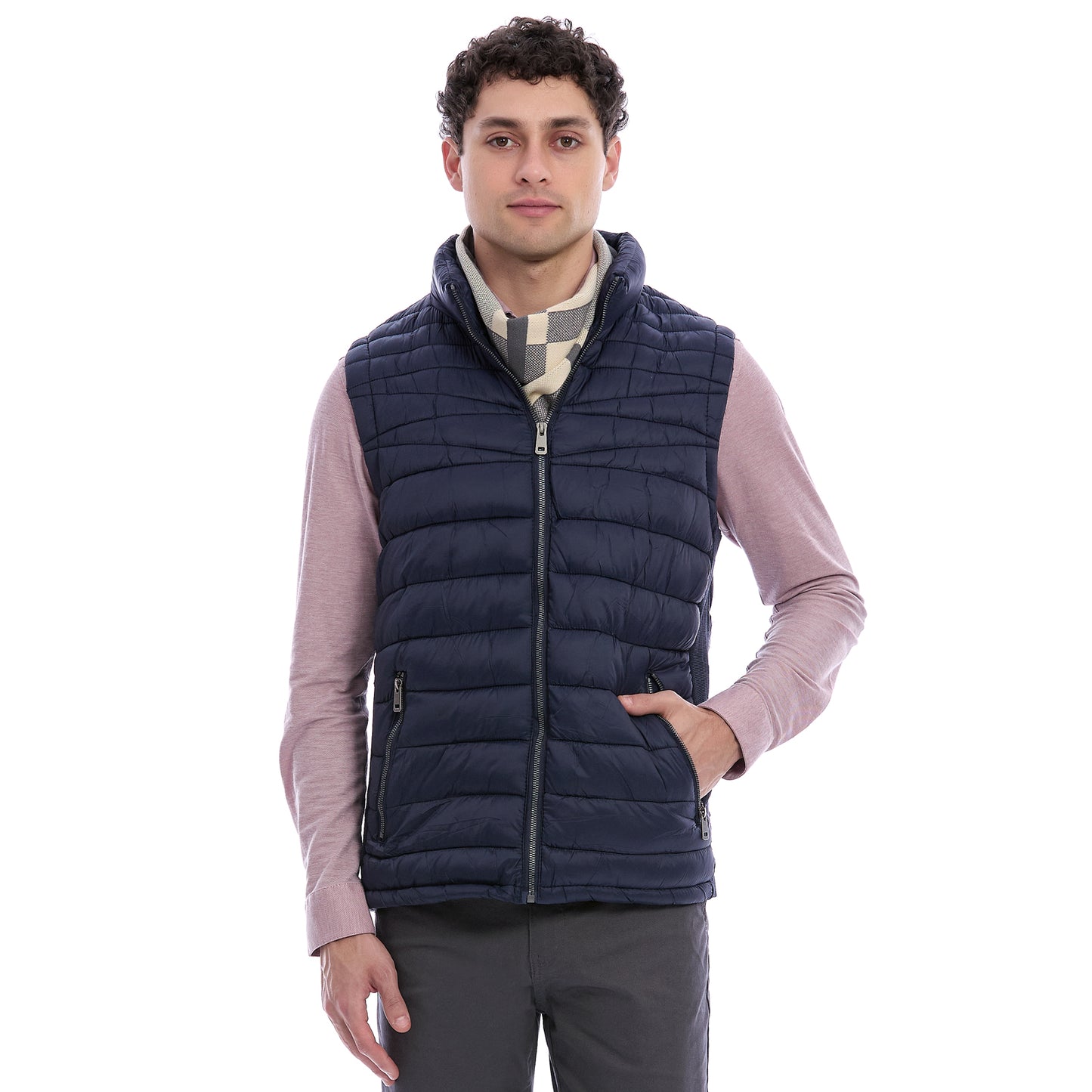 Chaleco Acolchado para Caballero con Cierre Delantero