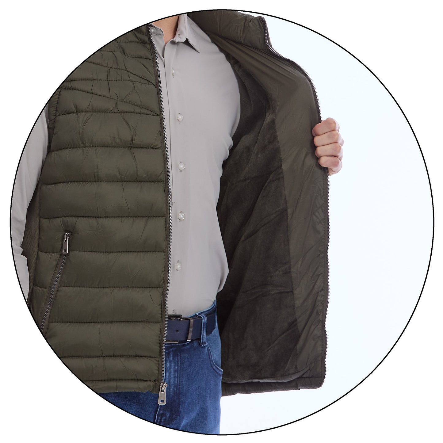 Chaleco Acolchado para Caballero con Cierre Delantero