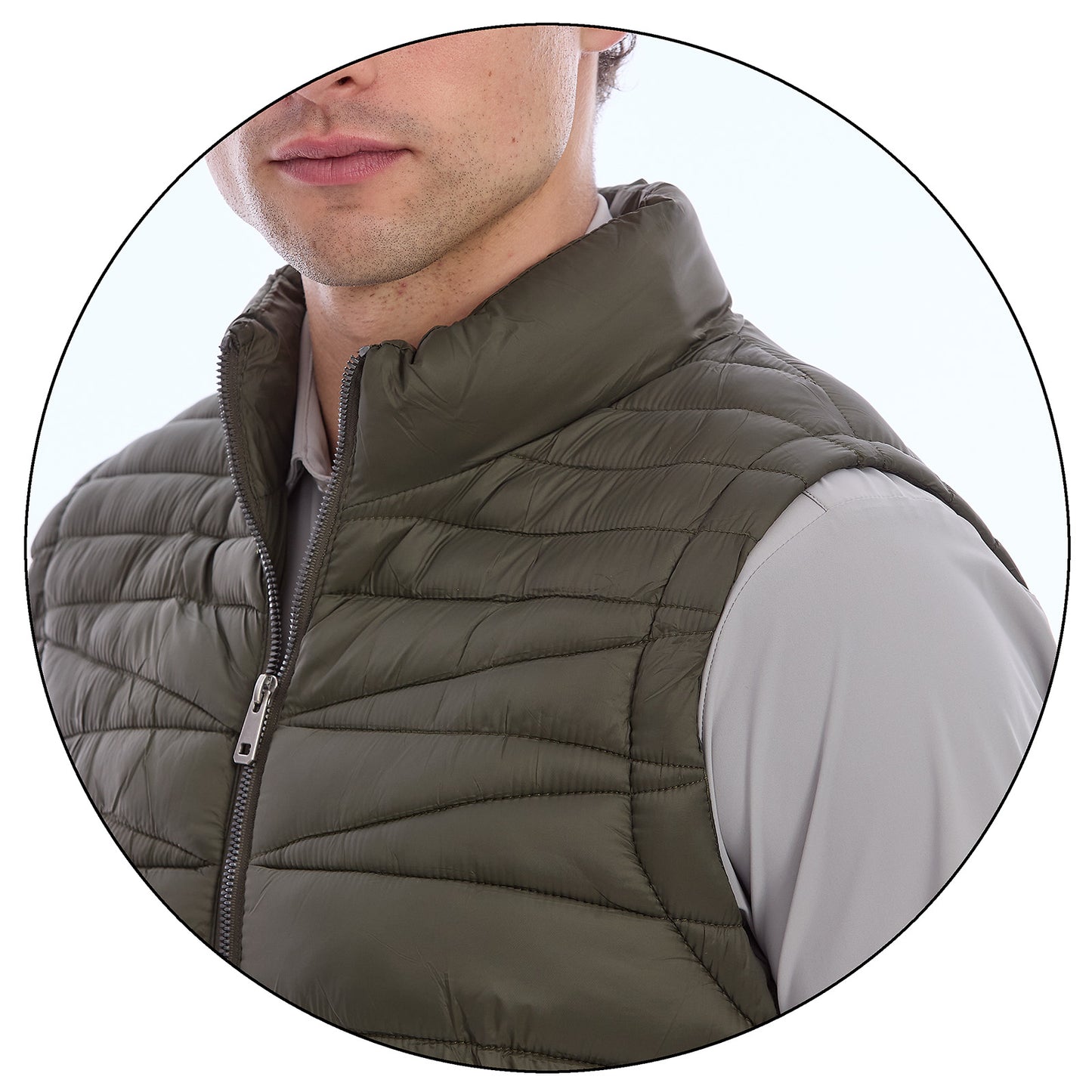 Chaleco Acolchado para Caballero con Cierre Delantero