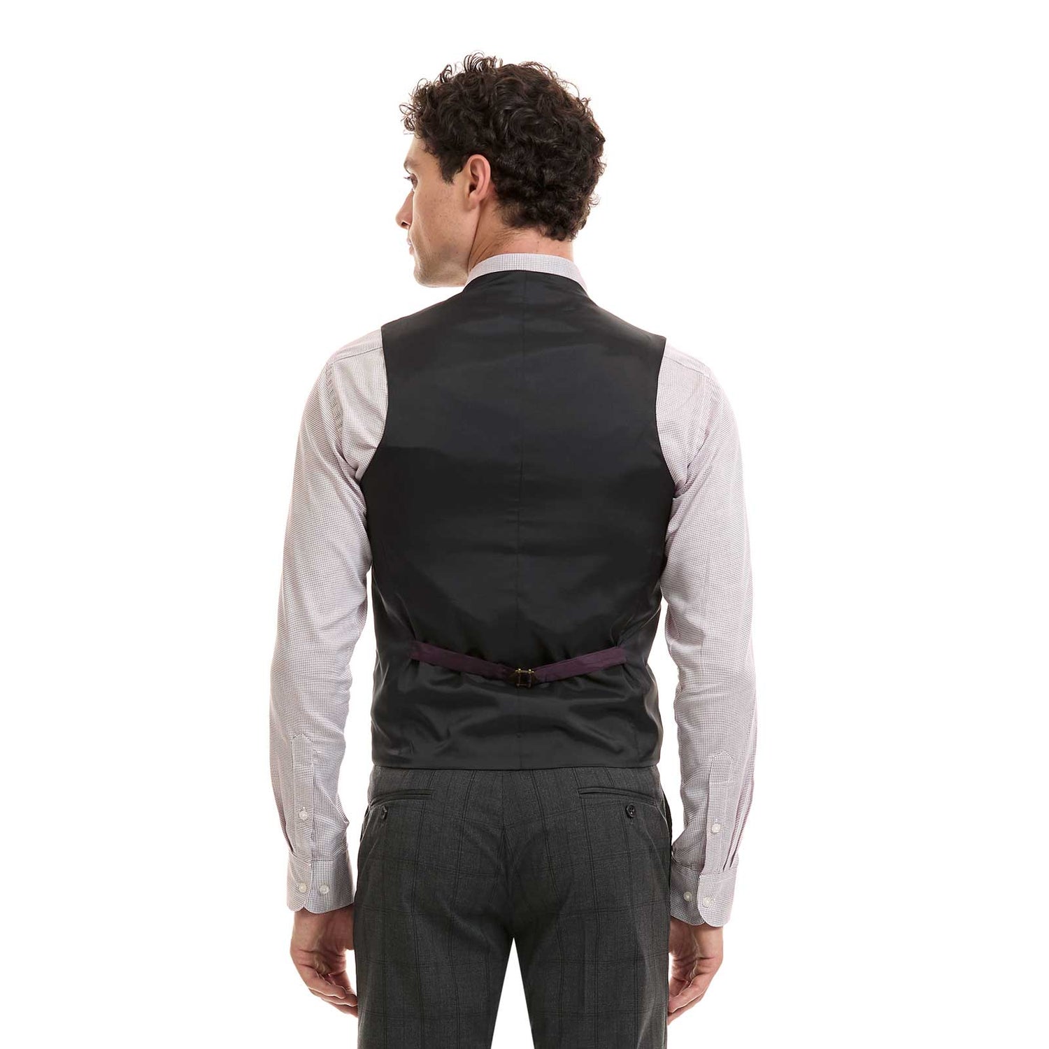 Chaleco Separates Fit Slim en tejido a cuadros stretch