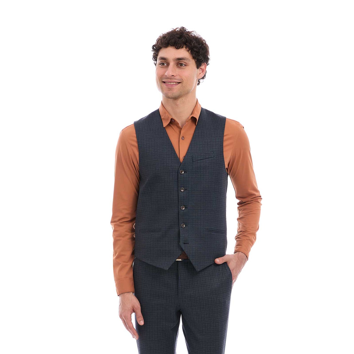 Chaleco Separate Slim Fit para Caballero A Cuadros