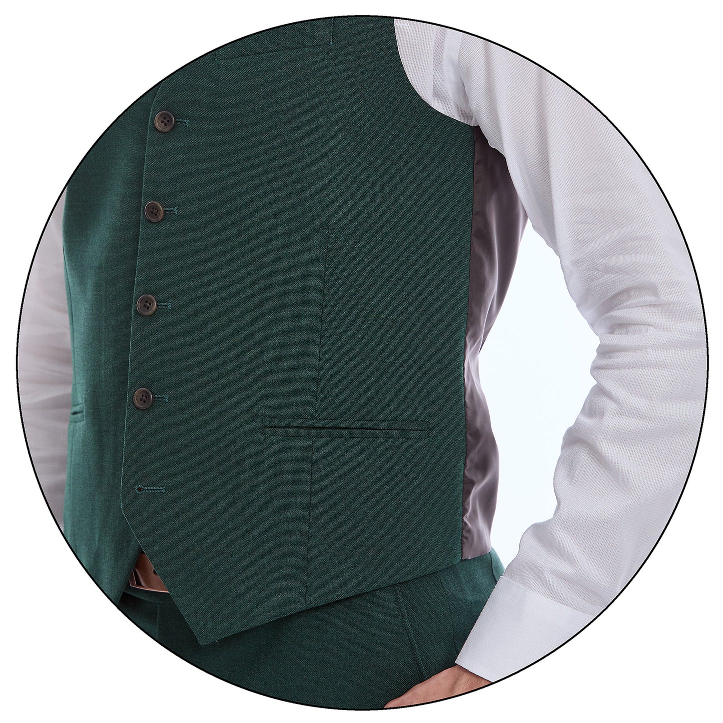 Chaleco Separate Slim Fit Para Caballero Liso Recto 5 Botones