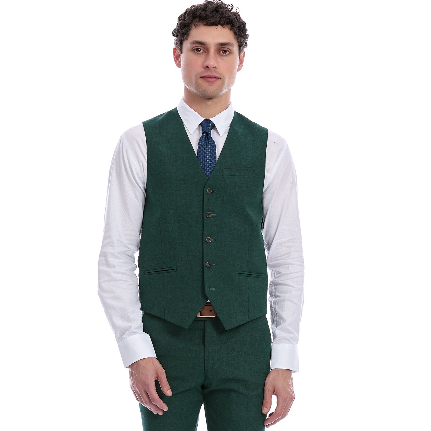 Chaleco Separate Slim Fit Para Caballero Liso Recto 5 Botones