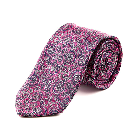 Corbata Confeccionada en tejido Jacquard Color Rosa Vittorio Forti