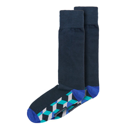 Calcetin de Moda pata Caballero con Diseño de Cubo