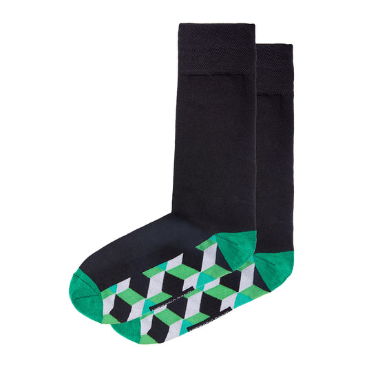 Calcetin de Moda pata Caballero con Diseño de Cubo