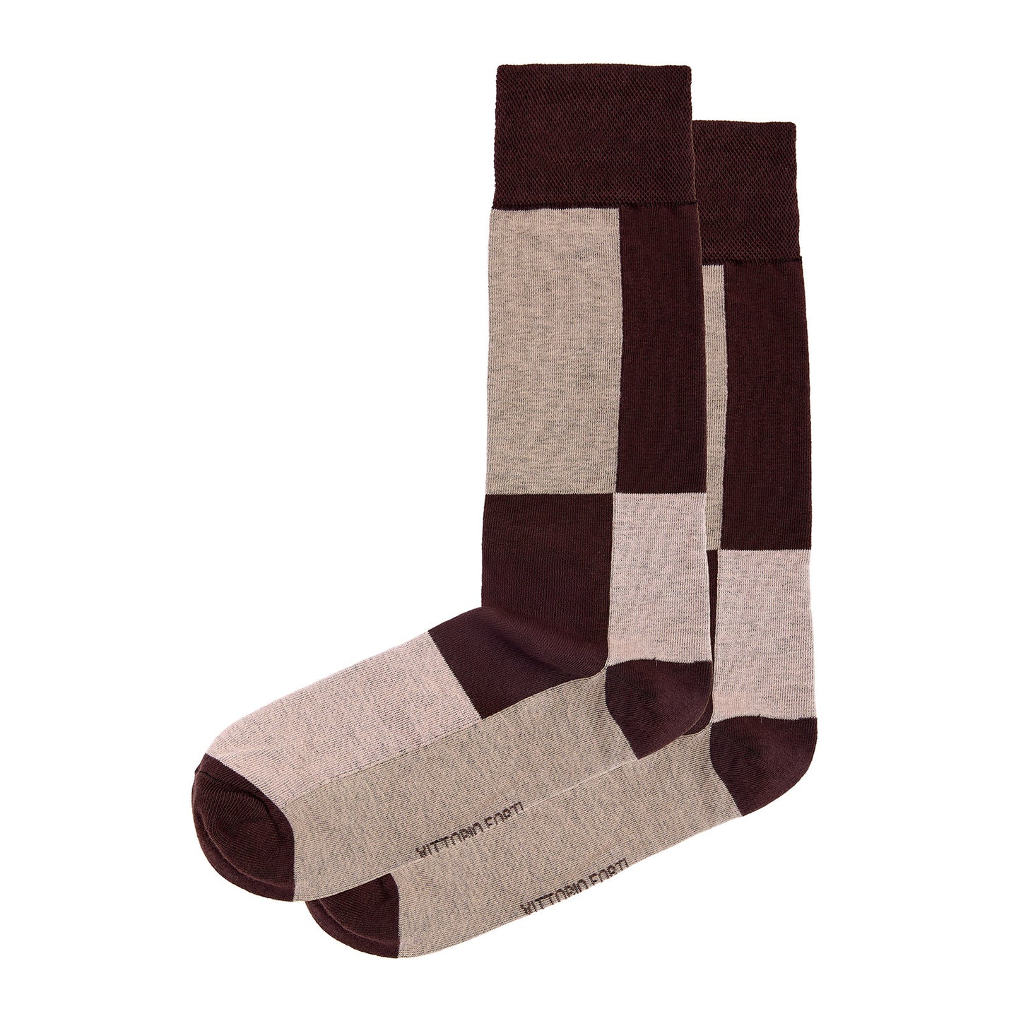 Calcetin de Moda para Caballero con Diseño de Bloque