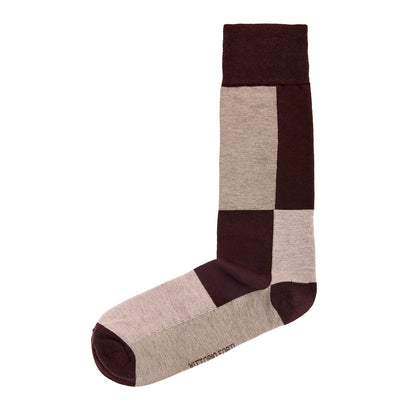 Calcetin de Moda para Caballero con Diseño de Bloque