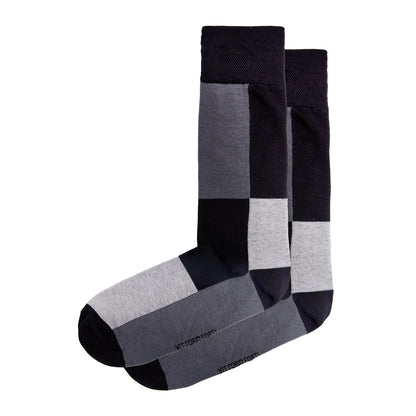 Calcetin de Moda para Caballero con Diseño de Bloque