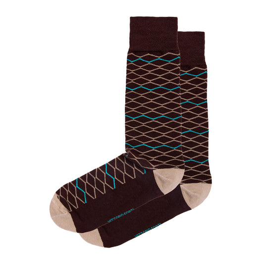 Calcetin de Moda para Caballero con Diseño de zigzag