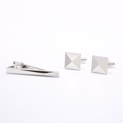 Kit de mancuernillas para puños y pisacorbata de acero inoxidable