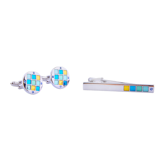 Kit de mancuernillas para puños y pisacorbata de acero inoxidable