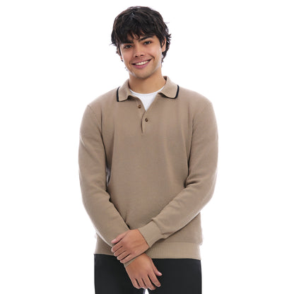 Playera Tipo Polo Para Caballero Manga Larga