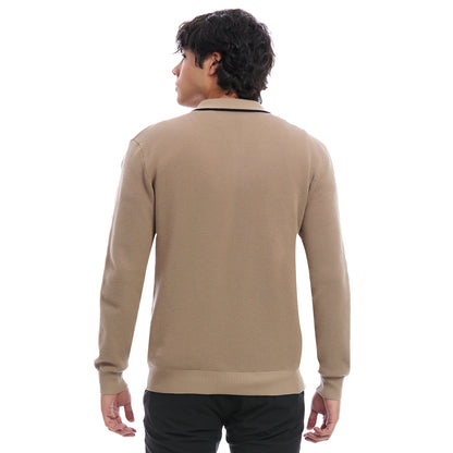 Playera Tipo Polo Para Caballero Manga Larga