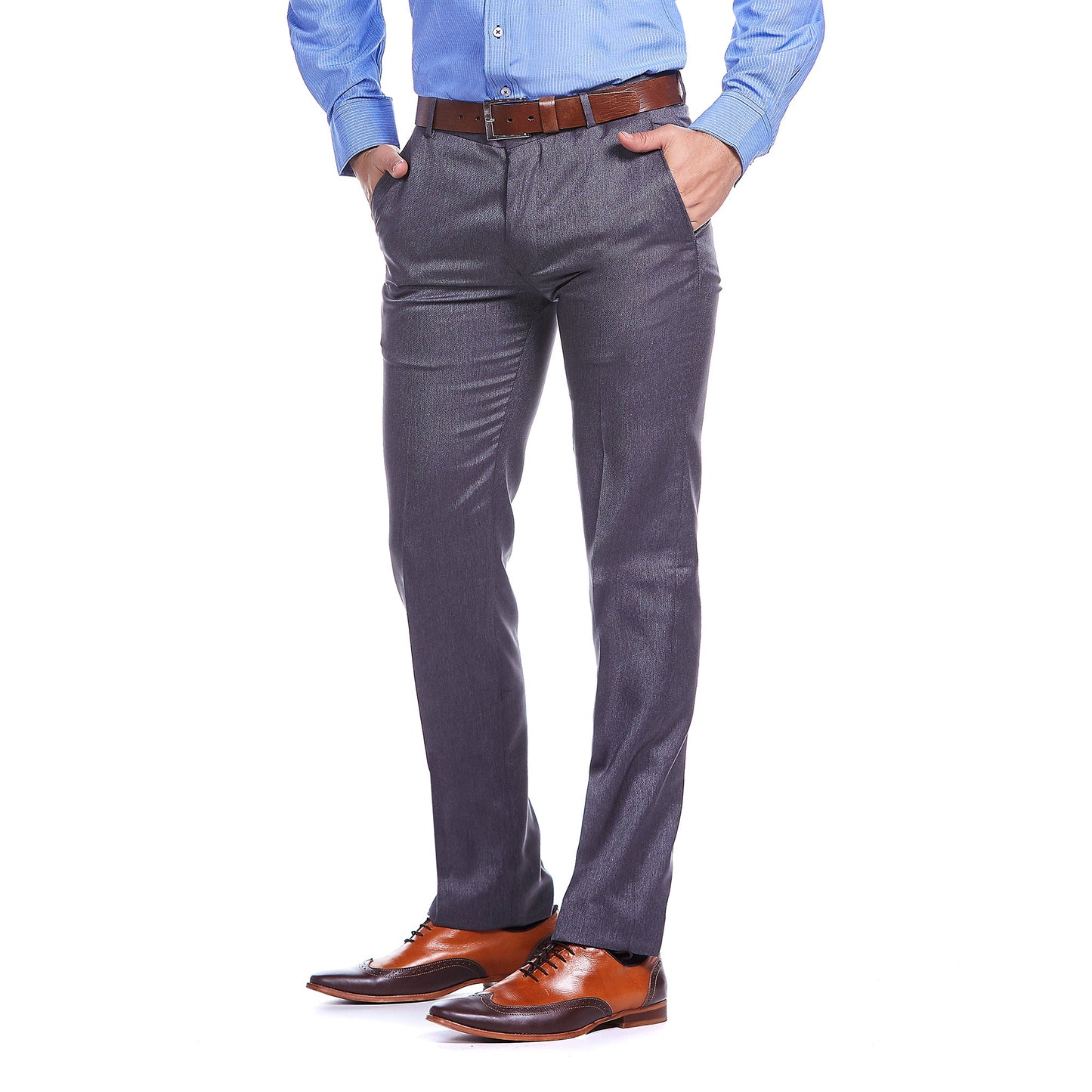 Pantalón separates en tejido liso  Slim Fit