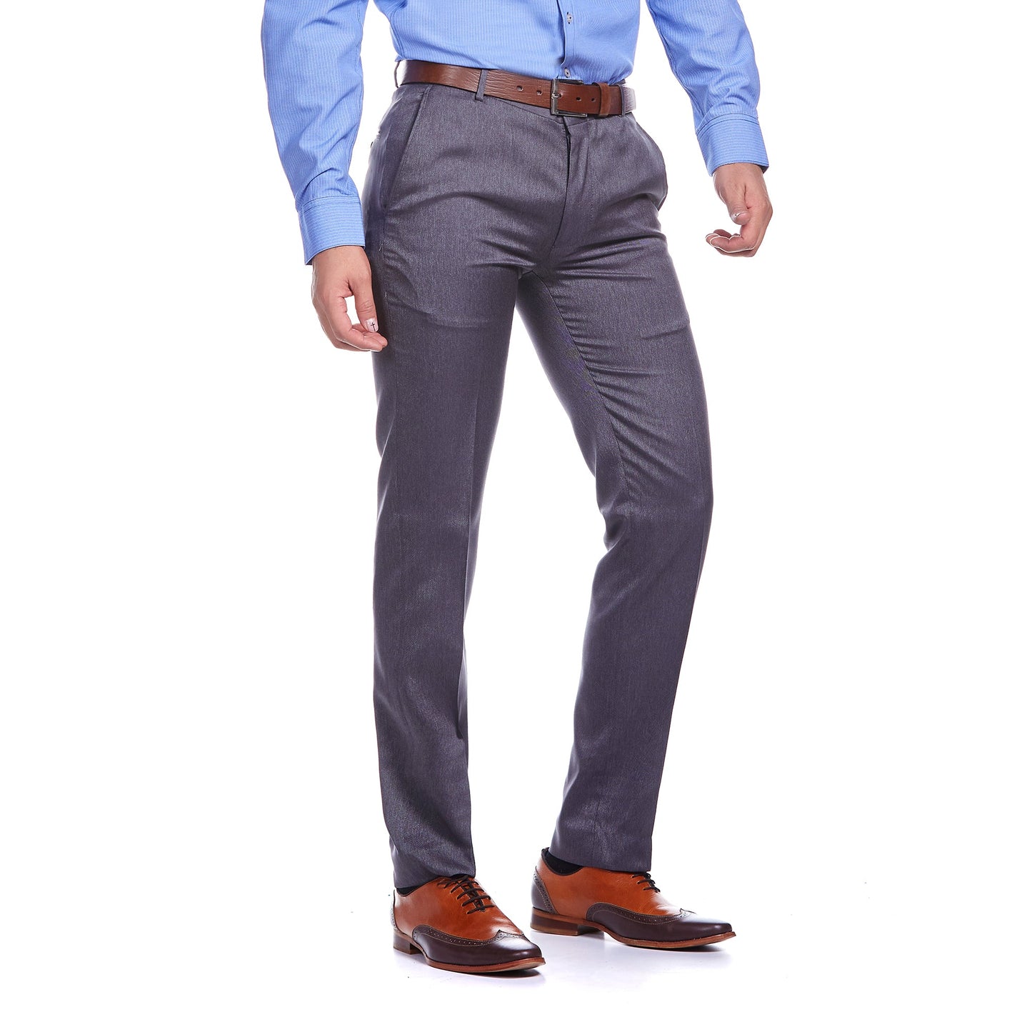Pantalón separates en tejido liso  Slim Fit