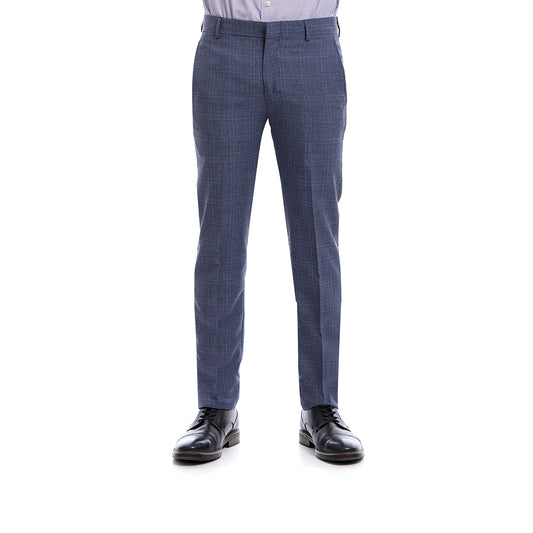 Pantalón Separates en tejido a cuadros azul