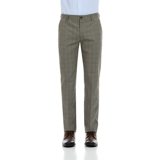 Pantalón separates recto en tejido liso Slim Fit