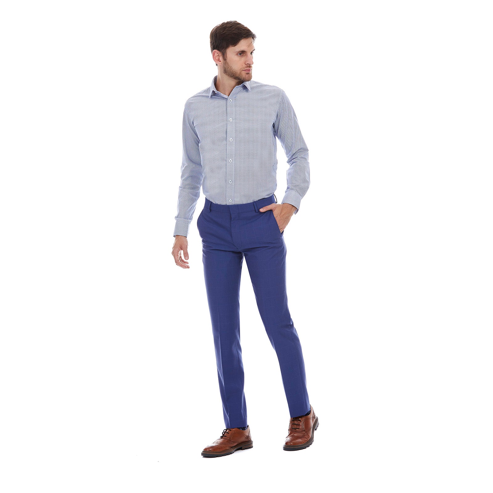 Pantalon separates en tejido a cuadros Slim Fit |Hombre Formal