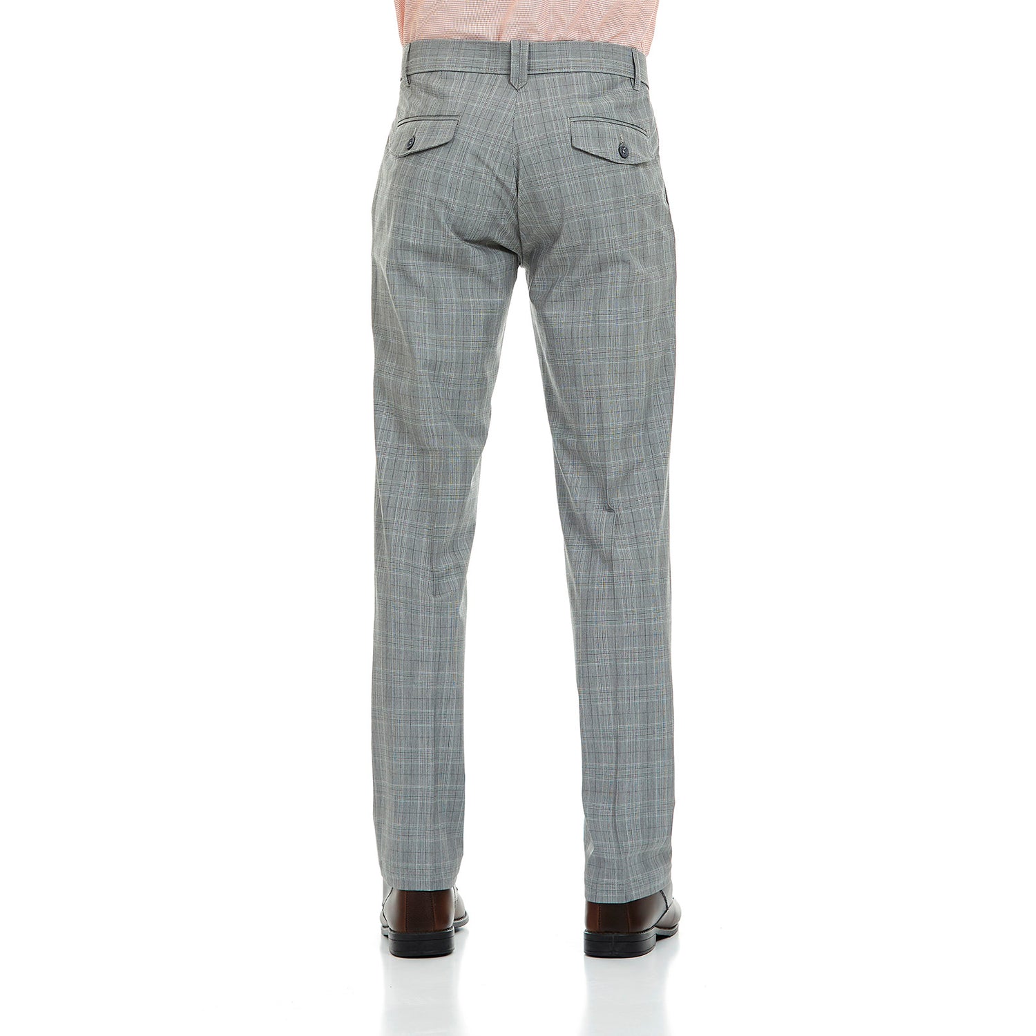 Pantalón Business Casual en tejido a cuadros Gris Slim Fit