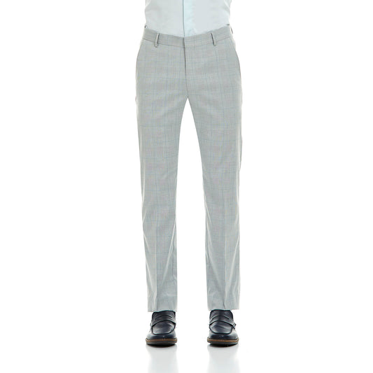 Pantalón Separates en tejido a cuadros gris perla Slim Fit