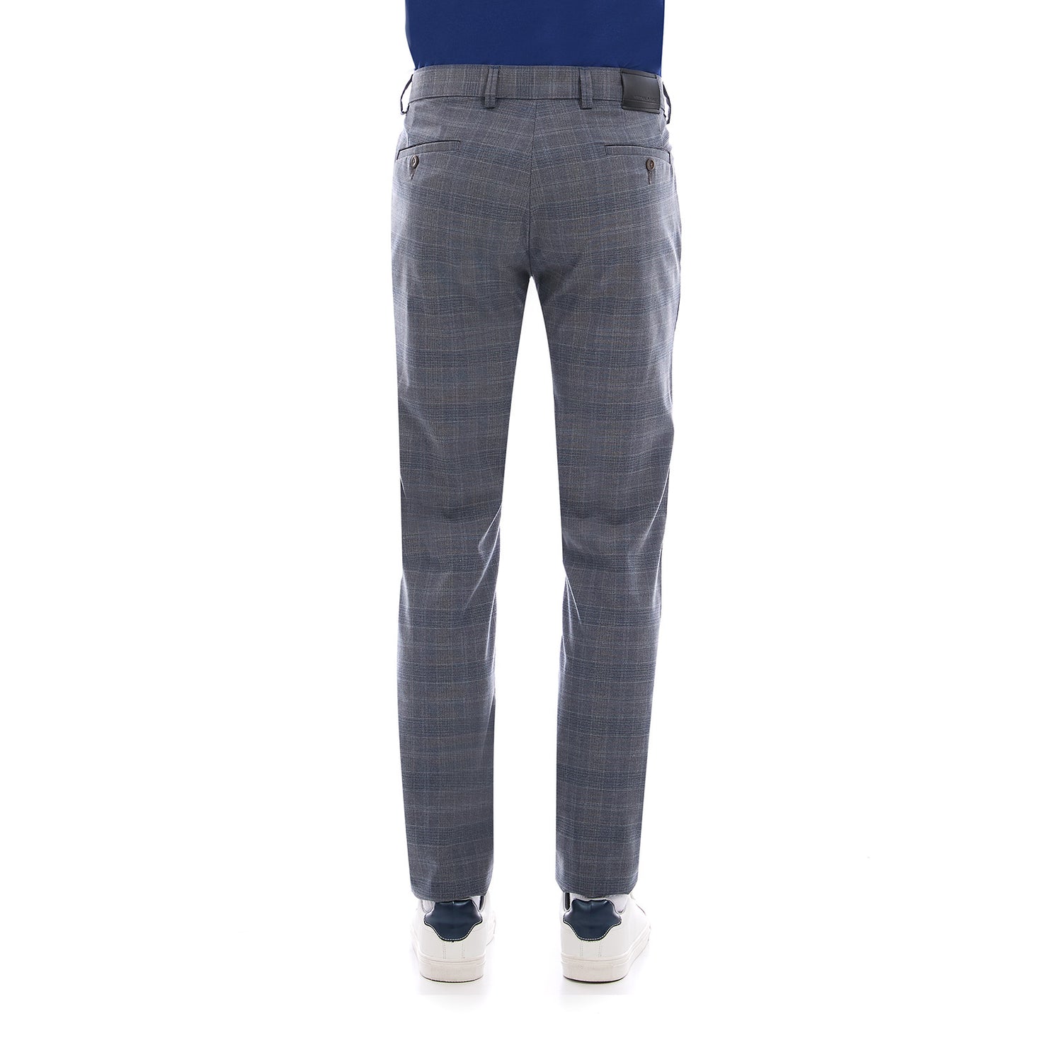 Pantalón Business Casual Slim Fit Corte Recto A Cuadros
