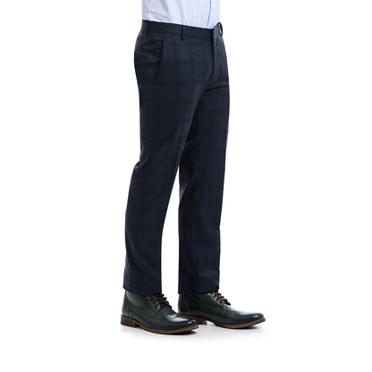Pantalón Separates, en tejido a cuadros azul marino.