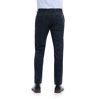 Pantalón Separates, en tejido a cuadros azul marino.