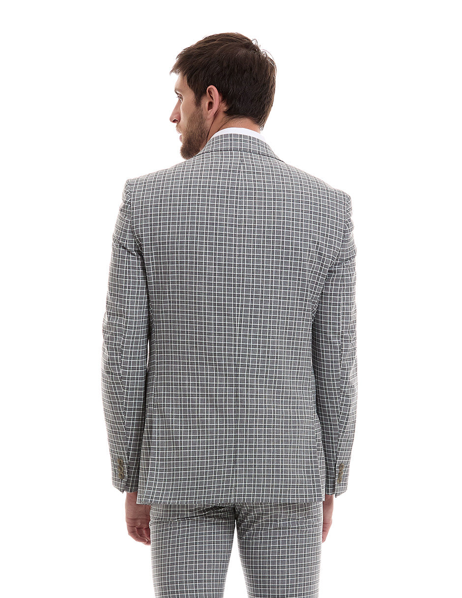 Saco Separates Para Caballero Slim Fit  A Cuadros