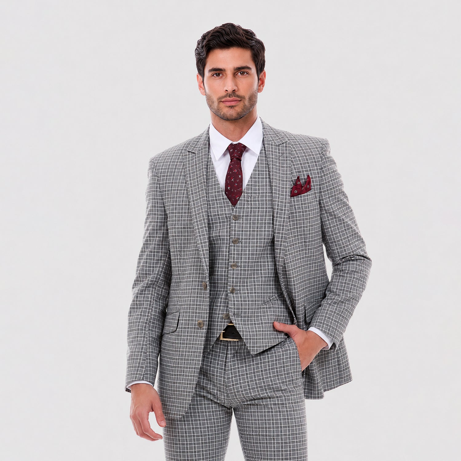 Saco Separates Para Caballero Slim Fit  A Cuadros