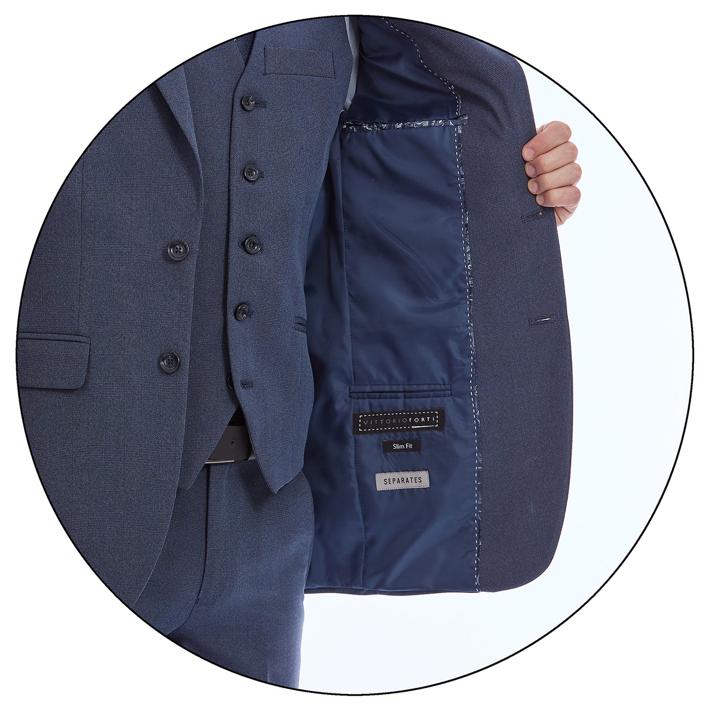 Saco Slim Fit Para Caballero A Cuadros Con Solapa Escuadra