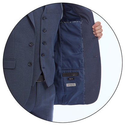 Saco Slim Fit Para Caballero A Cuadros Con Solapa Escuadra