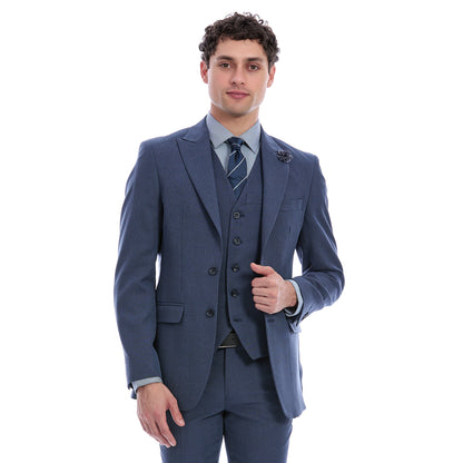 Saco Slim Fit Para Caballero A Cuadros Con Solapa Escuadra