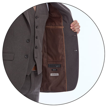 Saco Slim Fit Para Caballero A Cuadros Con Solapa Escuadra