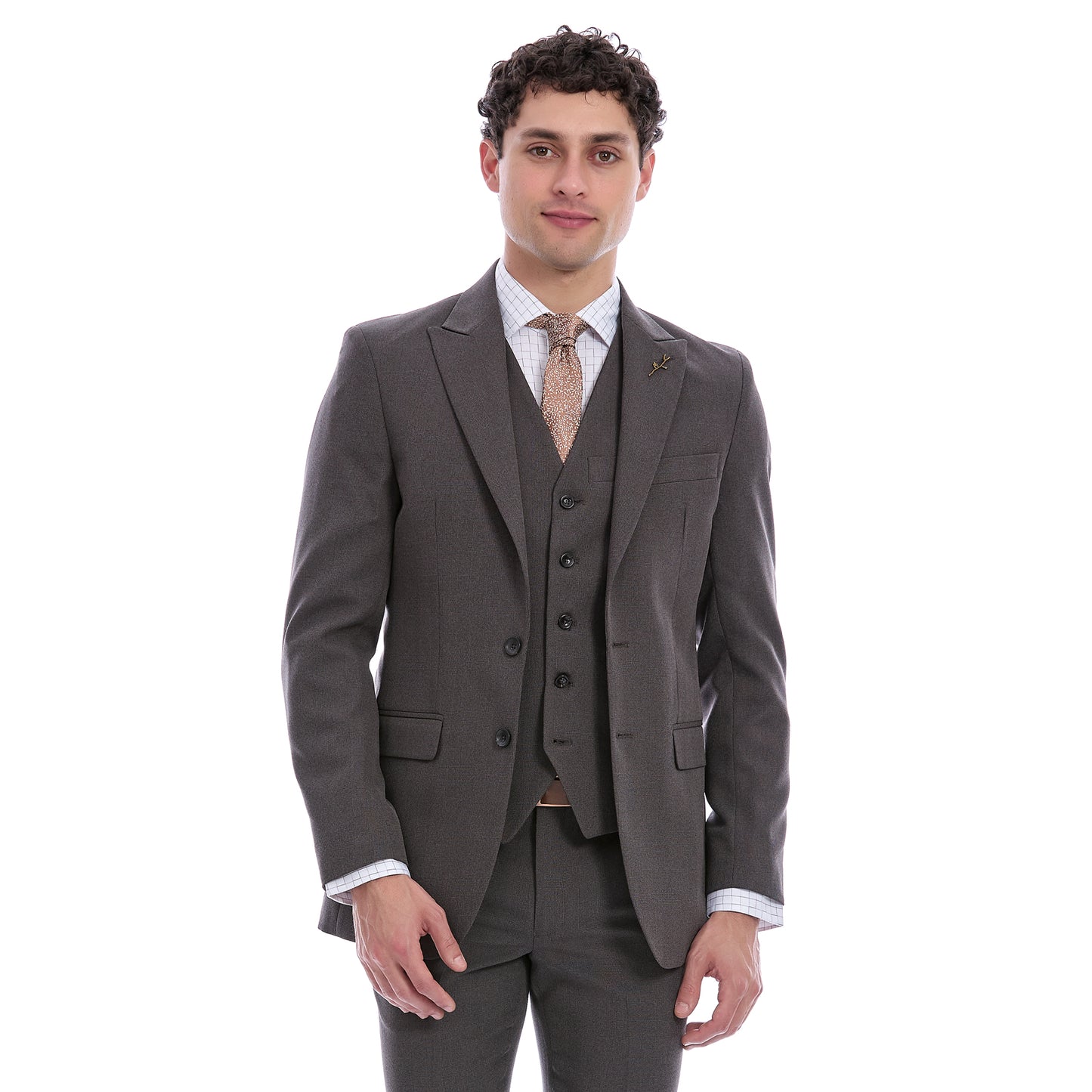 Saco Slim Fit Para Caballero A Cuadros Con Solapa Escuadra