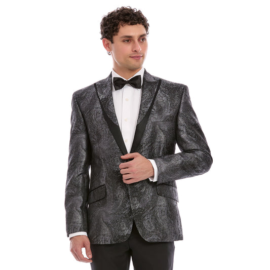 Saco Ceremonia Para Caballero Slim Fit  Texturizado Solapa Satinada